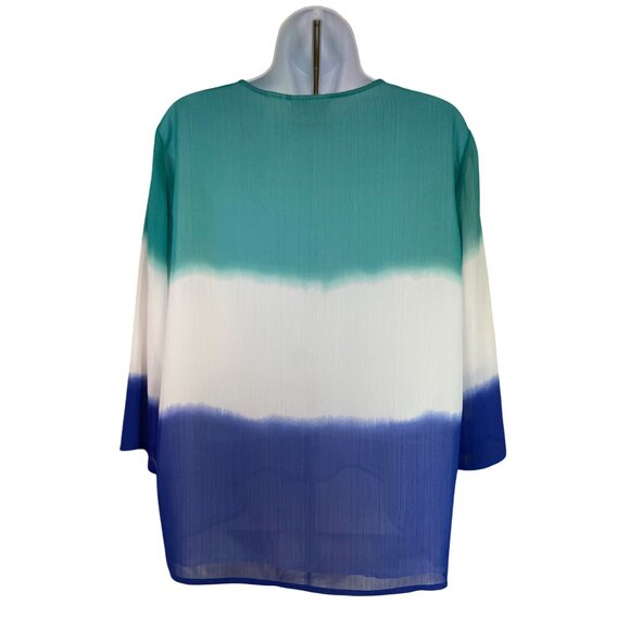 Alfred Dunner Womens Ombre Boho Tunic Top 12P Colorbblock Lagenlook - Picture 2 of 8